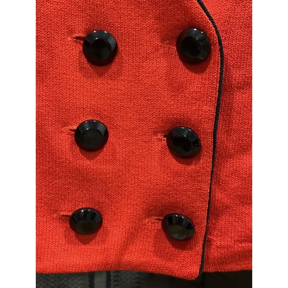 Women’s St. John Collection By Marie Gray Red Button Sweater Size 4 *B8